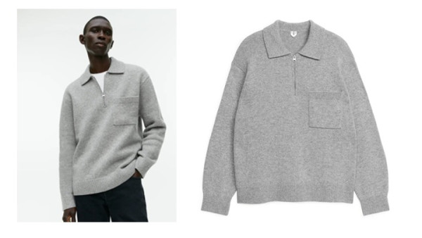 Arket pale grey collared sweater - personal stylist for men
