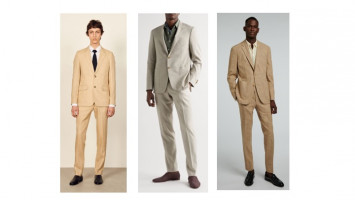 Beige linen and cotton suits for summer weddings - style advice for men