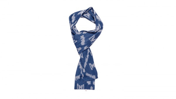 Blue Ikat scarf - styling details for men