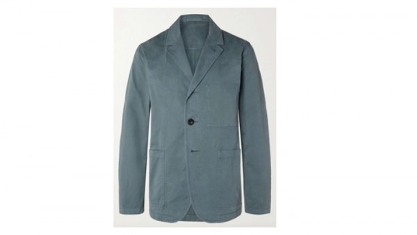 Blue Mr P cotton blazer - personal styling and shopping for men