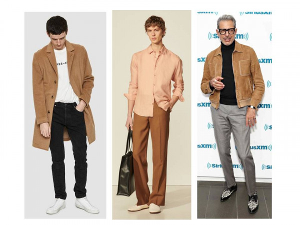 Camel coloured outfits for men