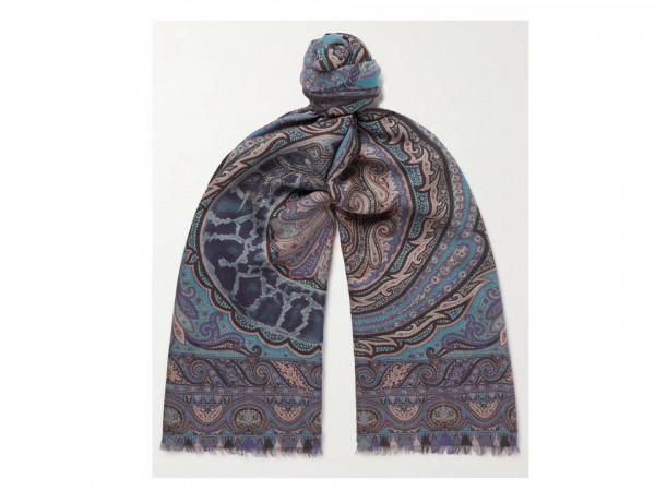 Etro paisley blue scarf