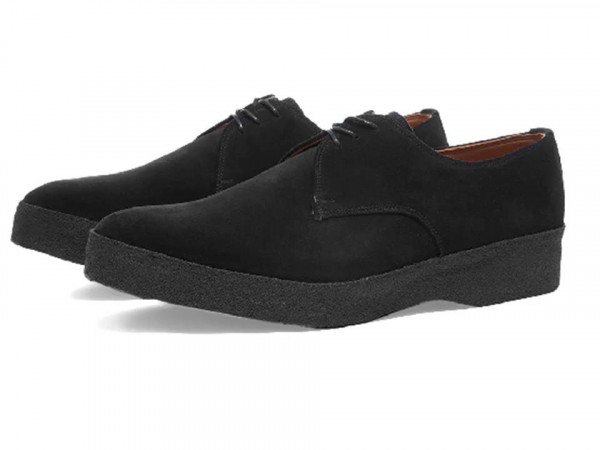 Sanders low top 'Gibson' black suede smart casual shoes for men