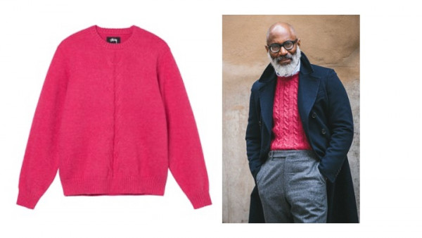 Stussy bright pink sweater - personal styling and shopping for men